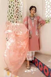 3 PC Applique Shirt With Chiffon Dupatta and Qlot Trouser CNP22-71